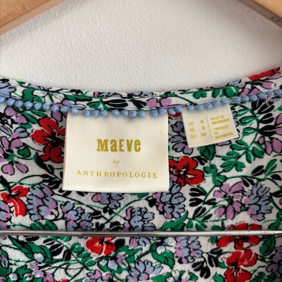 Anthropologie Maeve Austen Collared Button Down Floral Blouse - Picture 4 of 9